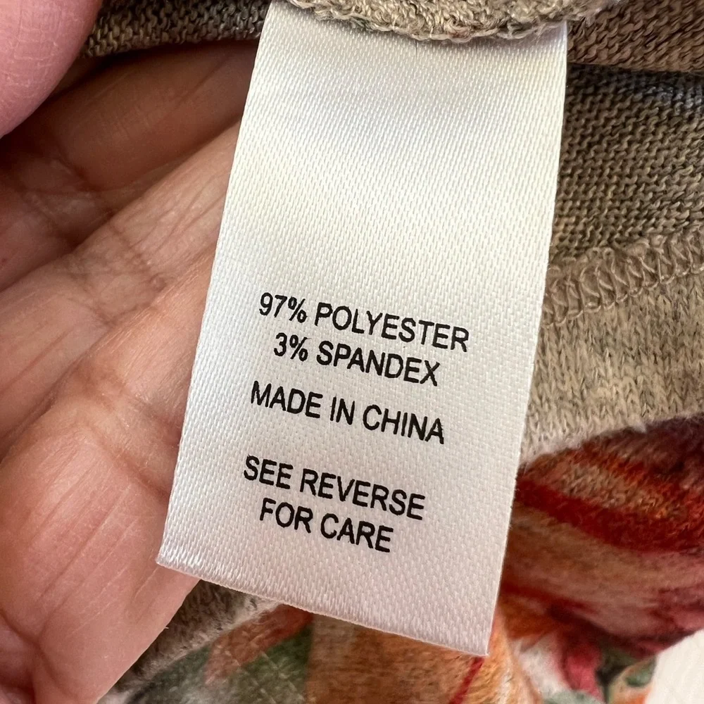 Cactus + Pearl Floral Cowl Neck Tunic Top XXL Rhinestone Boho Cottagecore - Picture 4 of 6